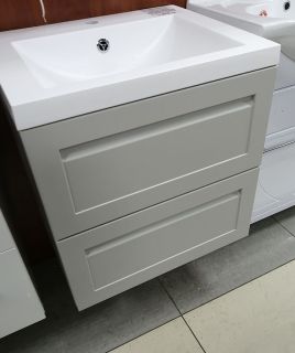 Подвесная тумба под раковину Art&Max Platino 58см светло-серый матовый AM-Platino-580-2C-SO-GCM